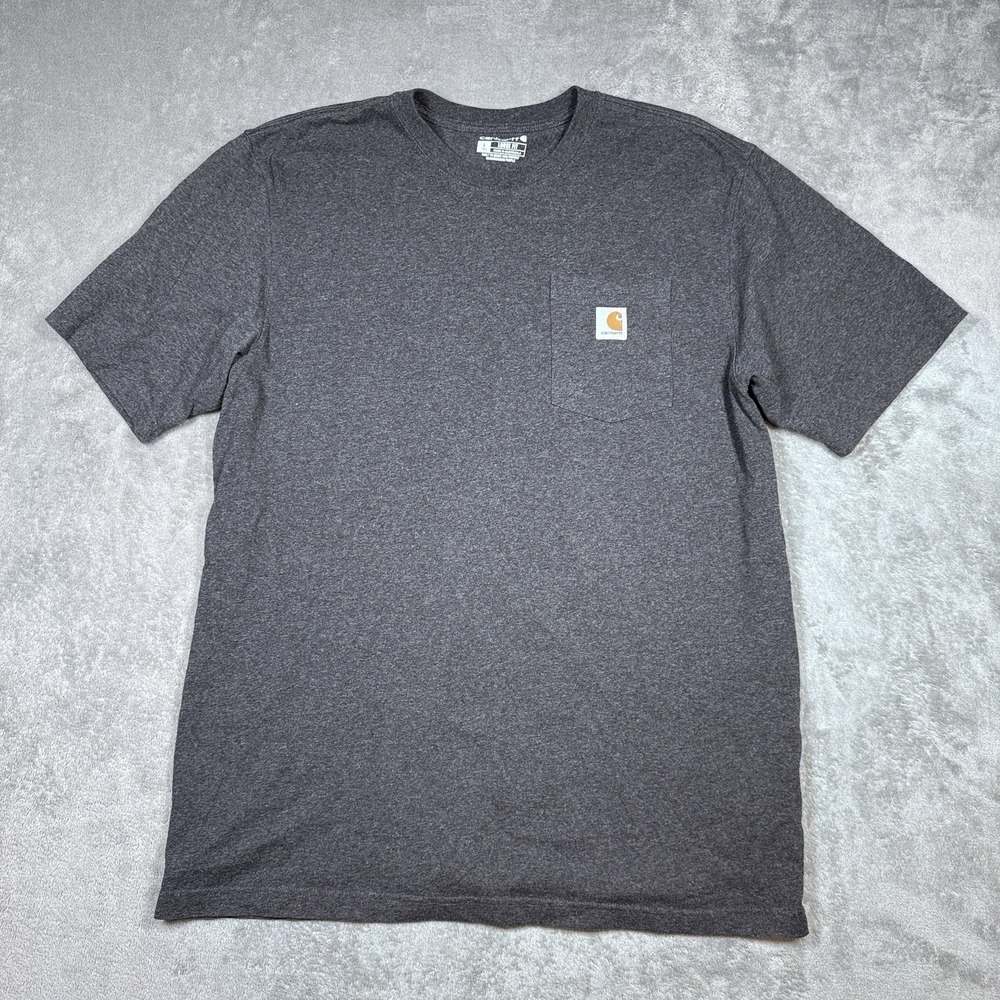 Carhartt Gray Pocket T Shirt Mens Large Tall Loose Fit Workwear Short Sleeve